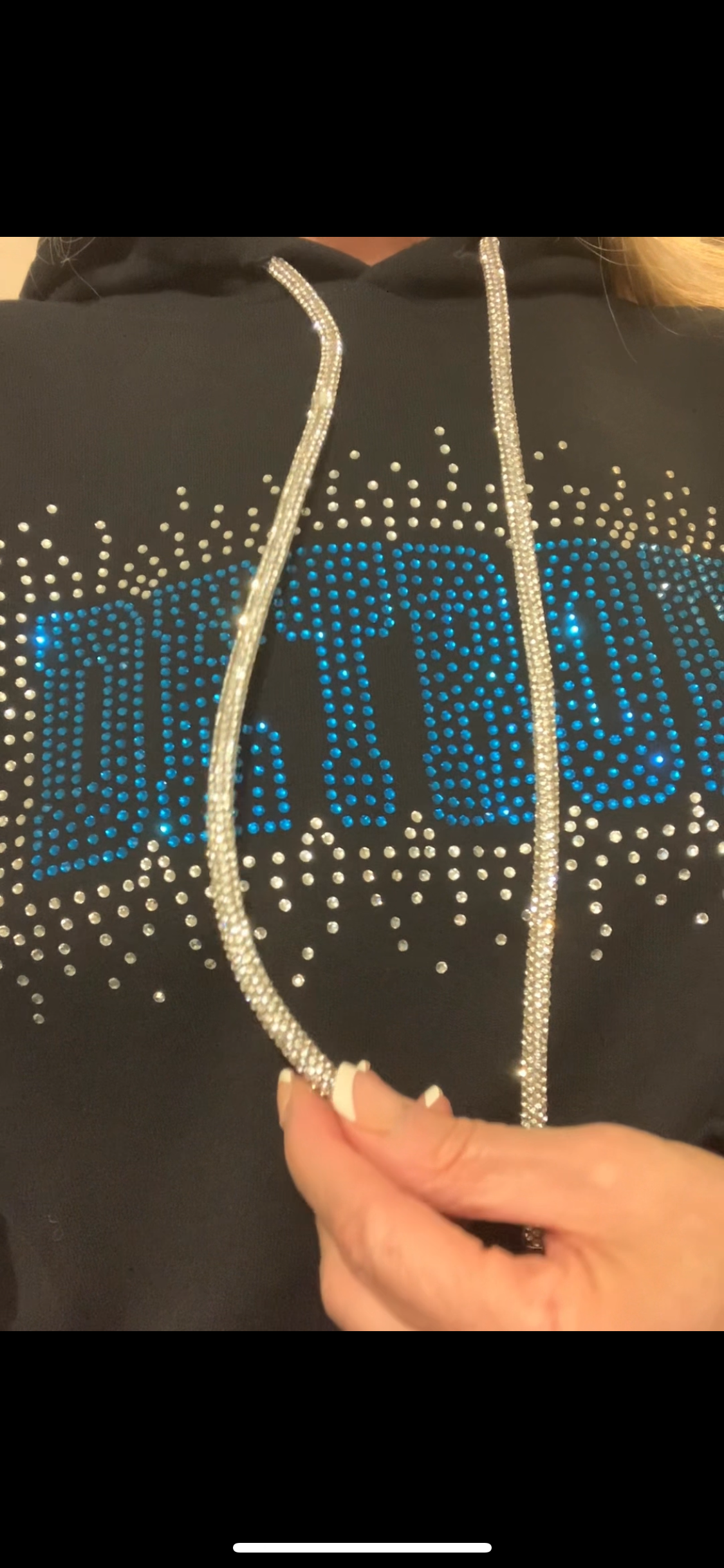 Rhinestone Hoodie String