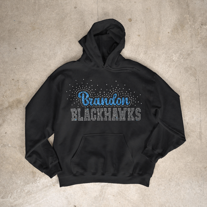 Rhinestone Sports Hoodie – Custom Bling School Spirit Sweatshirt | Unisex SM–4X
