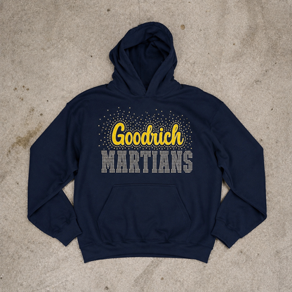 Rhinestone Sports Hoodie – Custom Bling School Spirit Sweatshirt | Unisex SM–4X