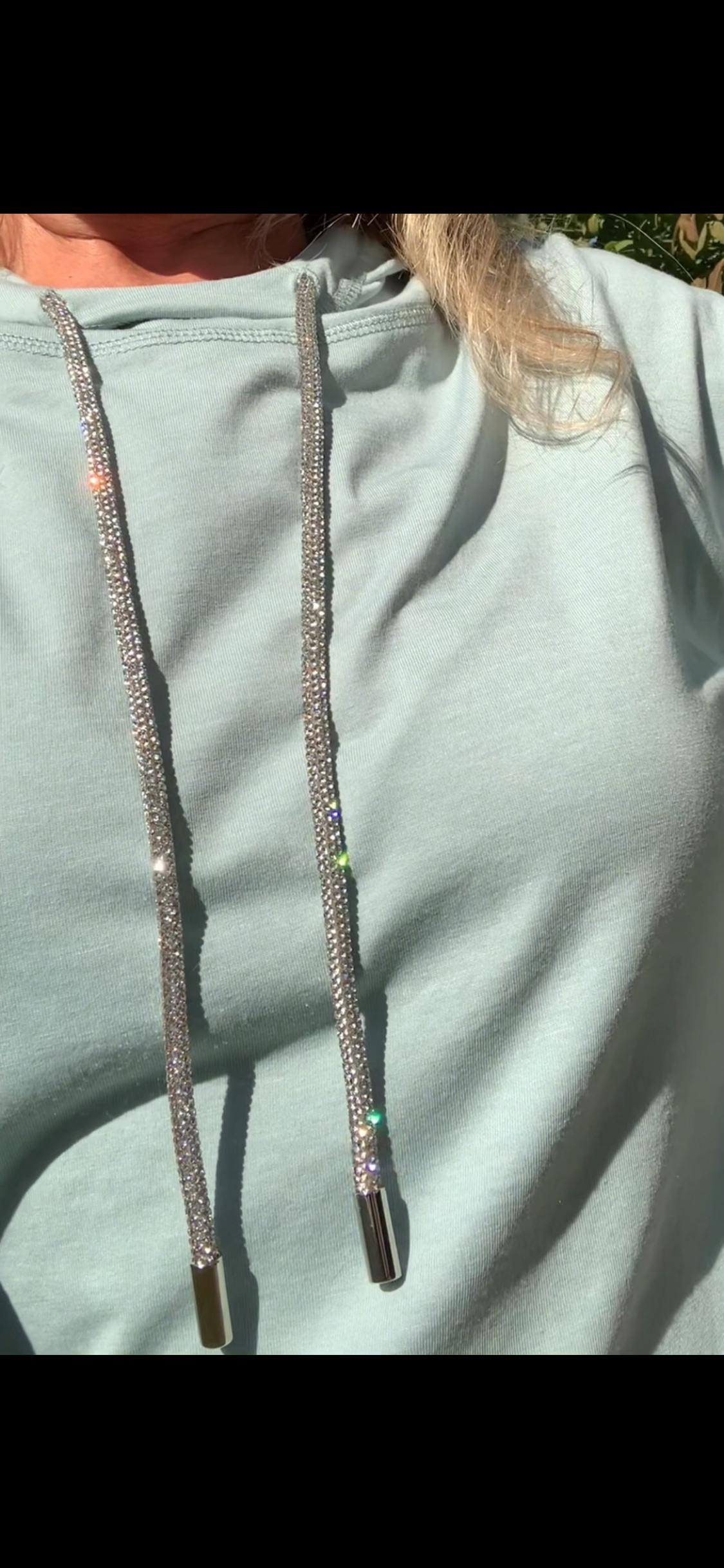 Rhinestone Hoodie String