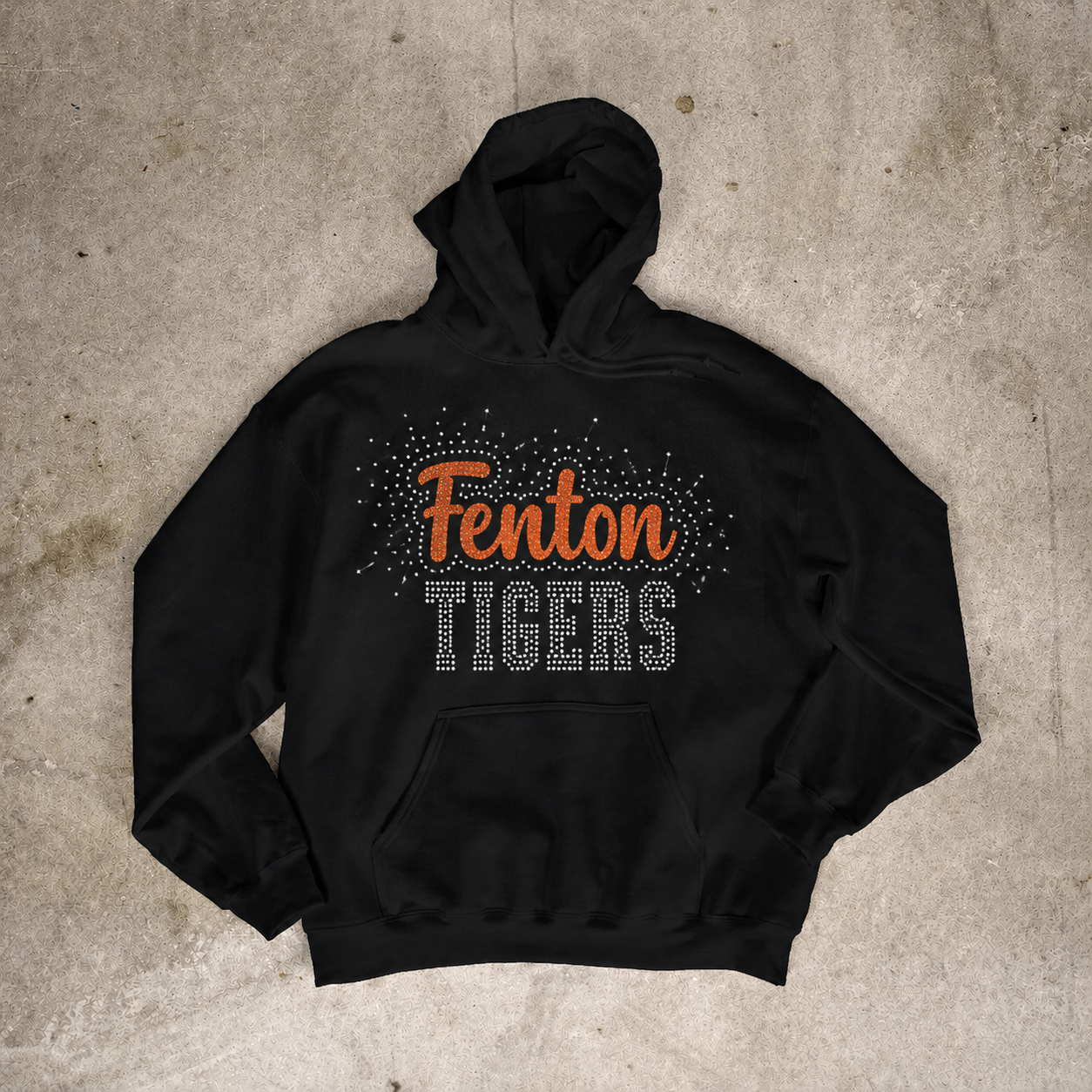 Rhinestone Sports Hoodie – Custom Bling School Spirit Sweatshirt | Unisex SM–4X