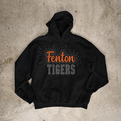 Rhinestone Sports Hoodie – Custom Bling School Spirit Sweatshirt | Unisex SM–4X