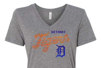 Ladies Detroit Tigers Rhinestone T-Shirt