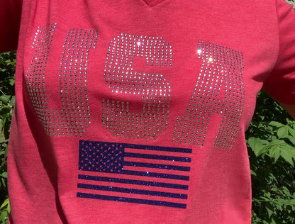 USA Bling Rhinestone T-Shirt